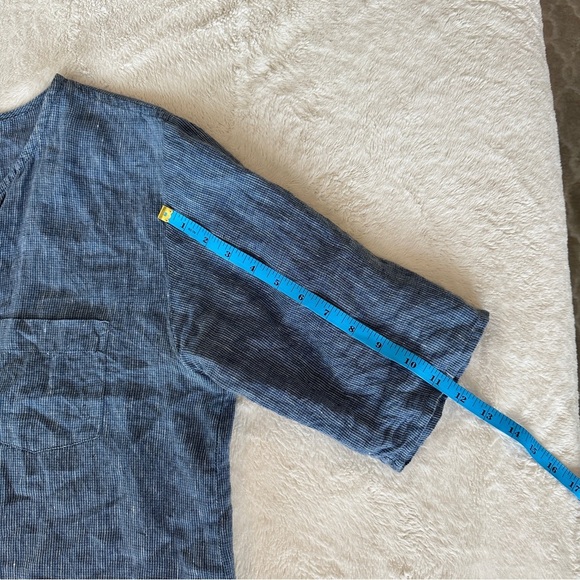 Faherty 100% Linen Short Sleeve Button Down Women's Blouse - Size Large - Picture 5 of 9